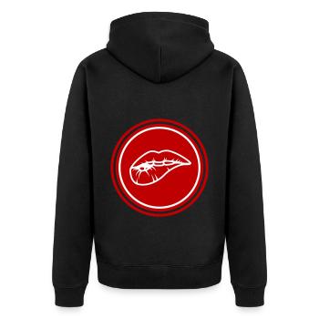 Lips - Unisex Premium Organic Zip Hoodie - black - Back - Nico (187cm)