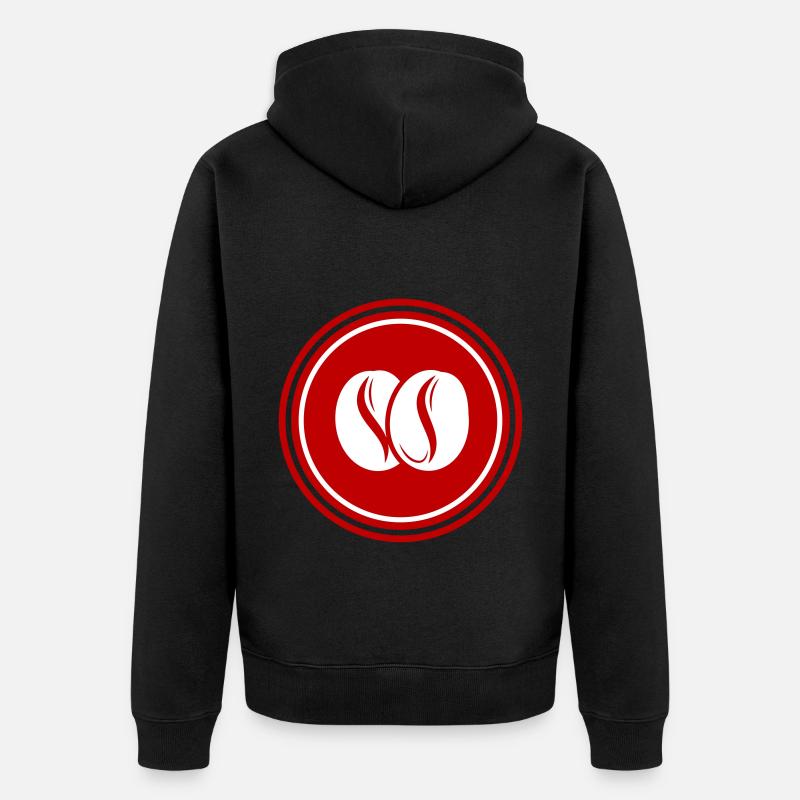 Symbole du grain de café - Veste à capuche bio Premium Unisexe - noir