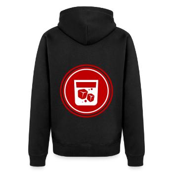 Whisky Icon - Unisex Premium Bio Zip Hoodie - Schwarz - Hinten - Nico (187cm)
