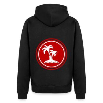symbole de l’île de palmier - Veste à capuche bio Premium Unisexe - noir - Dos - Nico (187cm)