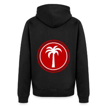 palme symbol - Unisex Premium Bio Zip Hoodie - Schwarz - Hinten - Nico (187cm)