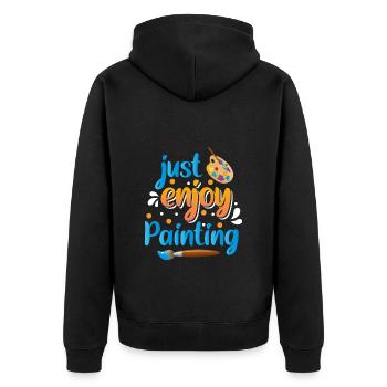 Painter Artist Training - Unisex Premium Organic Zip Hoodie - black - Back - Nico (187cm)
