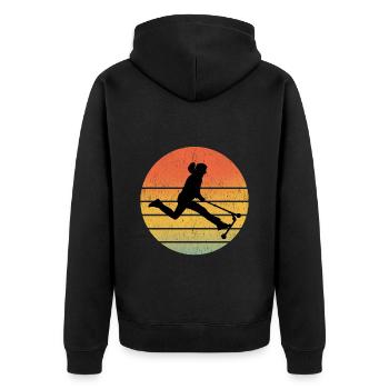 Stunt Scooter Freestyle Scootern Reiten Vintage - Unisex Premium Bio Zip Hoodie - Schwarz - Hinten - Nico (187cm)