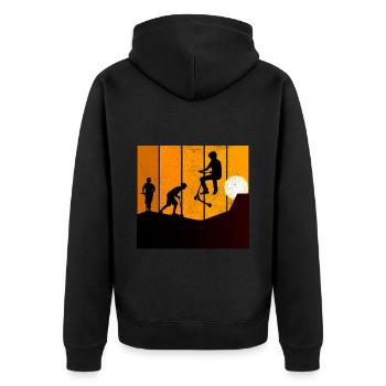 Stunt Scooter Freestyle Scootering Riding Sunset - Unisex Premium Organic Zip Hoodie - black - Back - Nico (187cm)