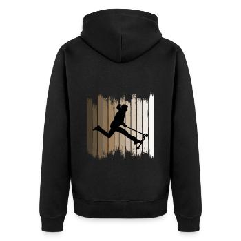 Stunt Scooter Freestyle Scootering Riding - Unisex Premium Organic Zip Hoodie - black - Back - Nico (187cm)
