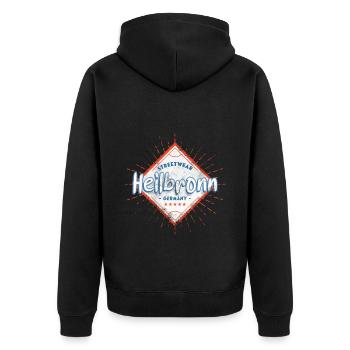 Heilbronn Allemagne Ville Skyline Accueil Amour - Veste à capuche bio Premium Unisexe - noir - Dos - Nico (187cm)