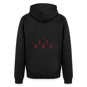 T E C H N O - Veste à capuche bio Premium Unisexe - noir - Dos - Nico (187cm)