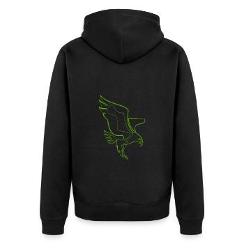 Eagle single line / one line - Unisex Premium Organic Zip Hoodie - black - Back - Nico (187cm)