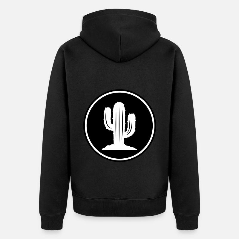 Symbole de cactus - Veste à capuche bio Premium Unisexe - noir