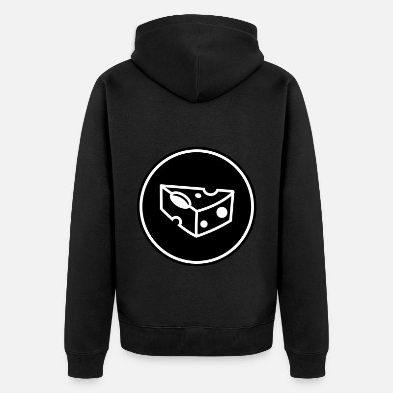 Käse Symbol - Unisex Premium Bio Zip Hoodie - Schwarz