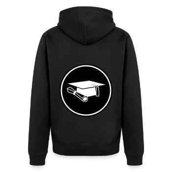 Student cap - Unisex Premium Organic Zip Hoodie - black - Back - Nico (187cm)