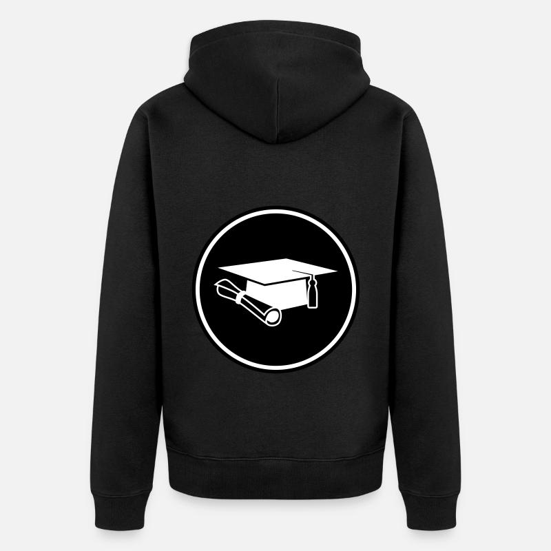 Student mütze - Unisex Premium Bio Zip Hoodie - Schwarz
