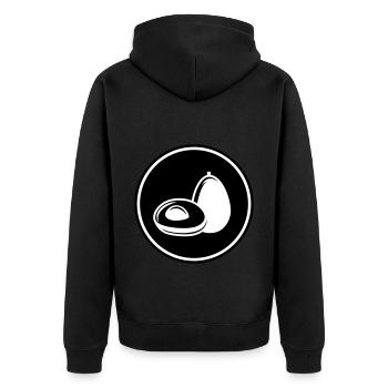 Avocado symbol - Unisex Premium Organic Zip Hoodie - black - Back - Nico (187cm)