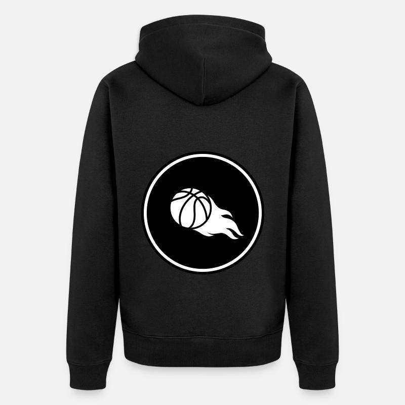 Flamme de basket-ball - Veste à capuche bio Premium Unisexe - noir