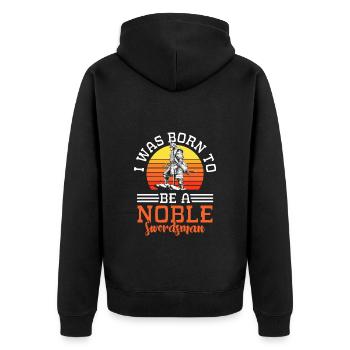 Swordsman Kendo Aikido Duel - Unisex Premium Organic Zip Hoodie - black - Back - Nico (187cm)
