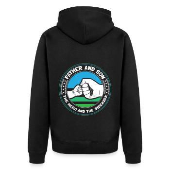 Père Fils Paternité Papa Cadeau - Veste à capuche bio Premium Unisexe - noir - Dos - Nico (187cm)