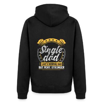 Alleinerziehender Vater Papi Kinder - Unisex Premium Bio Zip Hoodie - Schwarz - Hinten - Nico (187cm)