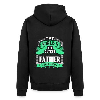 Vater und Sohn - Unisex Premium Bio Zip Hoodie - Schwarz - Hinten - Nico (187cm)