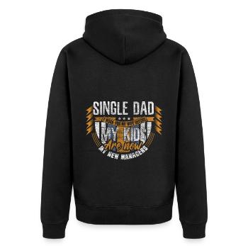 Alleinerziehender Vater Papa Eltern Geschenkidee - Unisex Premium Bio Zip Hoodie - Schwarz - Hinten - Nico (187cm)