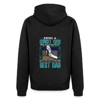 Cadeau père fille monoparental - Veste à capuche bio Premium Unisexe - noir - Dos - Nico (187cm)
