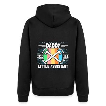 Père Fils Paternité Papa Cadeau - Veste à capuche bio Premium Unisexe - noir - Dos - Nico (187cm)