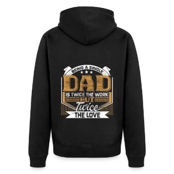 Alleinerziehender Vater Papa Vatertag - Unisex Premium Bio Zip Hoodie - Schwarz - Hinten - Nico (187cm)