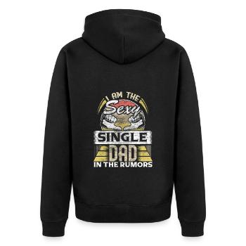 Famille monoparentale Père Papa - Veste à capuche bio Premium Unisexe - noir - Dos - Nico (187cm)