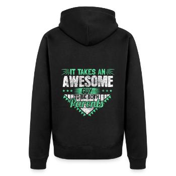 Single Father Dad Gift - Unisex Premium Organic Zip Hoodie - black - Back - Nico (187cm)