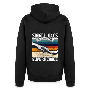 Alleinerziehender Vater Papa Geschenkidee - Unisex Premium Bio Zip Hoodie - Schwarz - Hinten - Nico (187cm)