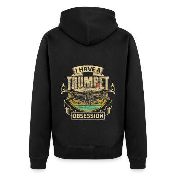 Idée cadeau Trumpet Brass Band - Veste à capuche bio Premium Unisexe - noir - Dos - Nico (187cm)