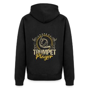 Trompette Trompette Idée Cadeau - Veste à capuche bio Premium Unisexe - noir - Dos - Nico (187cm)