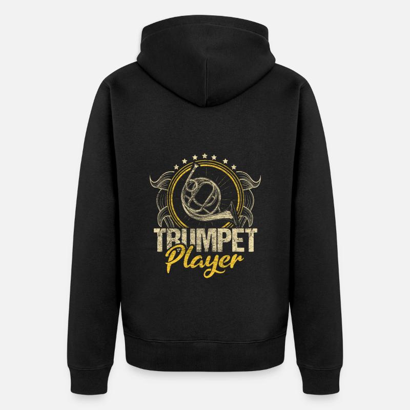 Trompete Trompeter Geschenkidee - Unisex Premium Bio Zip Hoodie - Schwarz