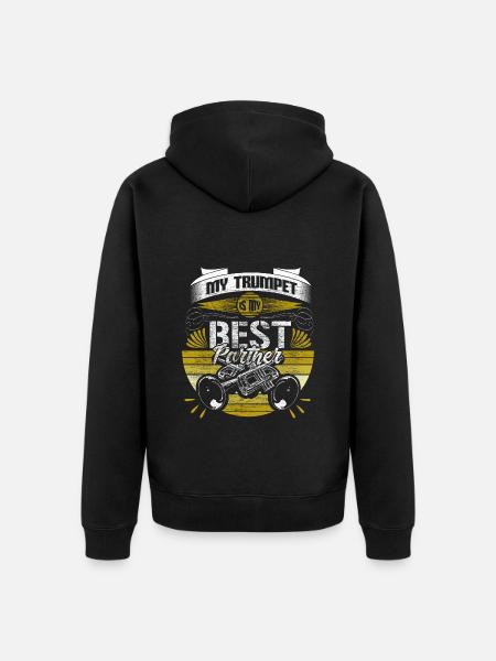 Trompete Blaskapelle Geschenkidee - Unisex Premium Bio Zip Hoodie - Schwarz