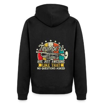 Trumpet Trumpet Player Chapel Gift Idea - Unisex Premium Organic Zip Hoodie - black - Back - Nico (187cm)