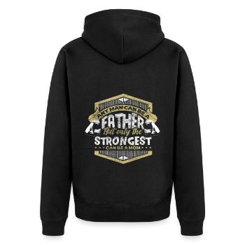Père célibataire Papa Parents Cadeau - Veste à capuche bio Premium Unisexe - noir - Dos - Nico (187cm)