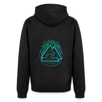 Symbole nordique animal légendaire & Valknut - Veste à capuche bio Premium Unisexe - noir - Dos - Nico (187cm)
