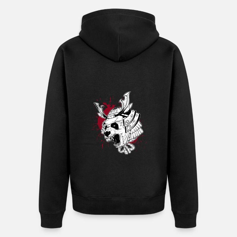 Panda Samouraï trash style - Veste à capuche bio Premium Unisexe - noir