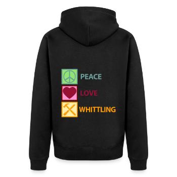 Whittling Holzschnitzer Holz Schnitzen Spruch - Unisex Premium Bio Zip Hoodie - Schwarz - Hinten - Nico (187cm)