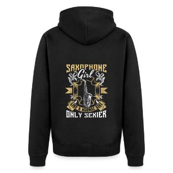 Saxophone Jazz Band - Veste à capuche bio Premium Unisexe - noir - Dos - Nico (187cm)