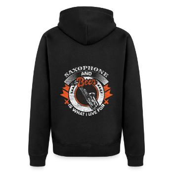 Saxophone Jazz Musicien Cadeau - Veste à capuche bio Premium Unisexe - noir - Dos - Nico (187cm)