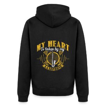 Saxophon Jazz Band Geschenk - Unisex Premium Bio Zip Hoodie - Schwarz - Hinten - Nico (187cm)