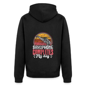 Saxophone Blues Concert Cadeau - Veste à capuche bio Premium Unisexe - noir - Dos - Nico (187cm)