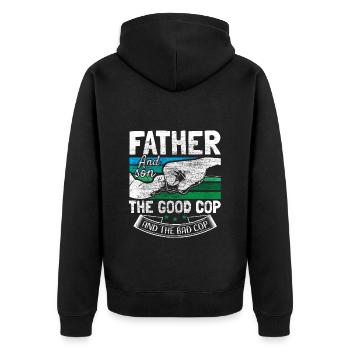 Father & Son Paternity Daddy - Unisex Premium Organic Zip Hoodie - black - Back - Nico (187cm)