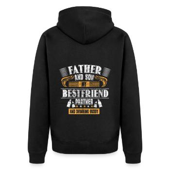 Père & Fils Parents Papa Cadeau - Veste à capuche bio Premium Unisexe - noir - Dos - Nico (187cm)