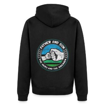 Père Fils Naissance Famille Cadeau - Veste à capuche bio Premium Unisexe - noir - Dos - Nico (187cm)