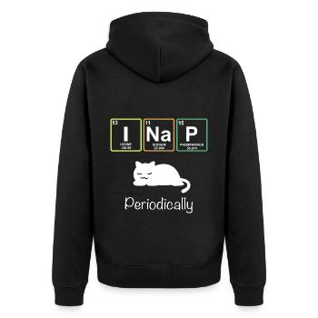 I Nap Cat Periodic Table Teacher T Shirt Gift - Unisex Premium Organic Zip Hoodie - black - Back - Nico (187cm)