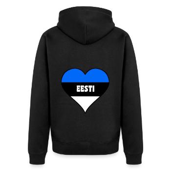 estonia 03 - Unisex Premium Bio Zip Hoodie - Schwarz - Hinten - Nico (187cm)