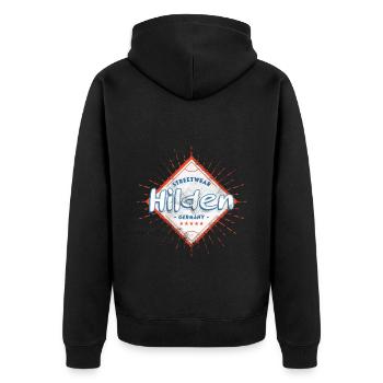 Hilden Germany City Skyline Home Love - Unisex Premium Organic Zip Hoodie - black - Back - Nico (187cm)