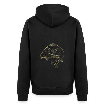 Pêcheur de carpe Pêcheur Pêcheur Pêche Camouflage - Veste à capuche bio Premium Unisexe - noir - Dos - Nico (187cm)