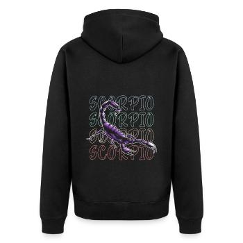 Horoscope Astrology Star October - Unisex Premium Organic Zip Hoodie - black - Back - Nico (187cm)